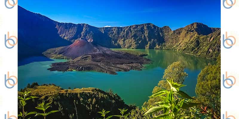 volcano, island, green, paradise